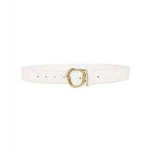NEW AMANU women's kariba leather belt in light cream